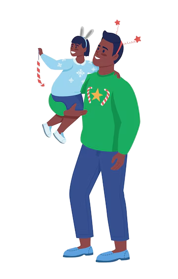 Father and Son Walking Vector