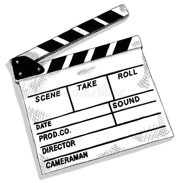 Movie clapperboard illustration